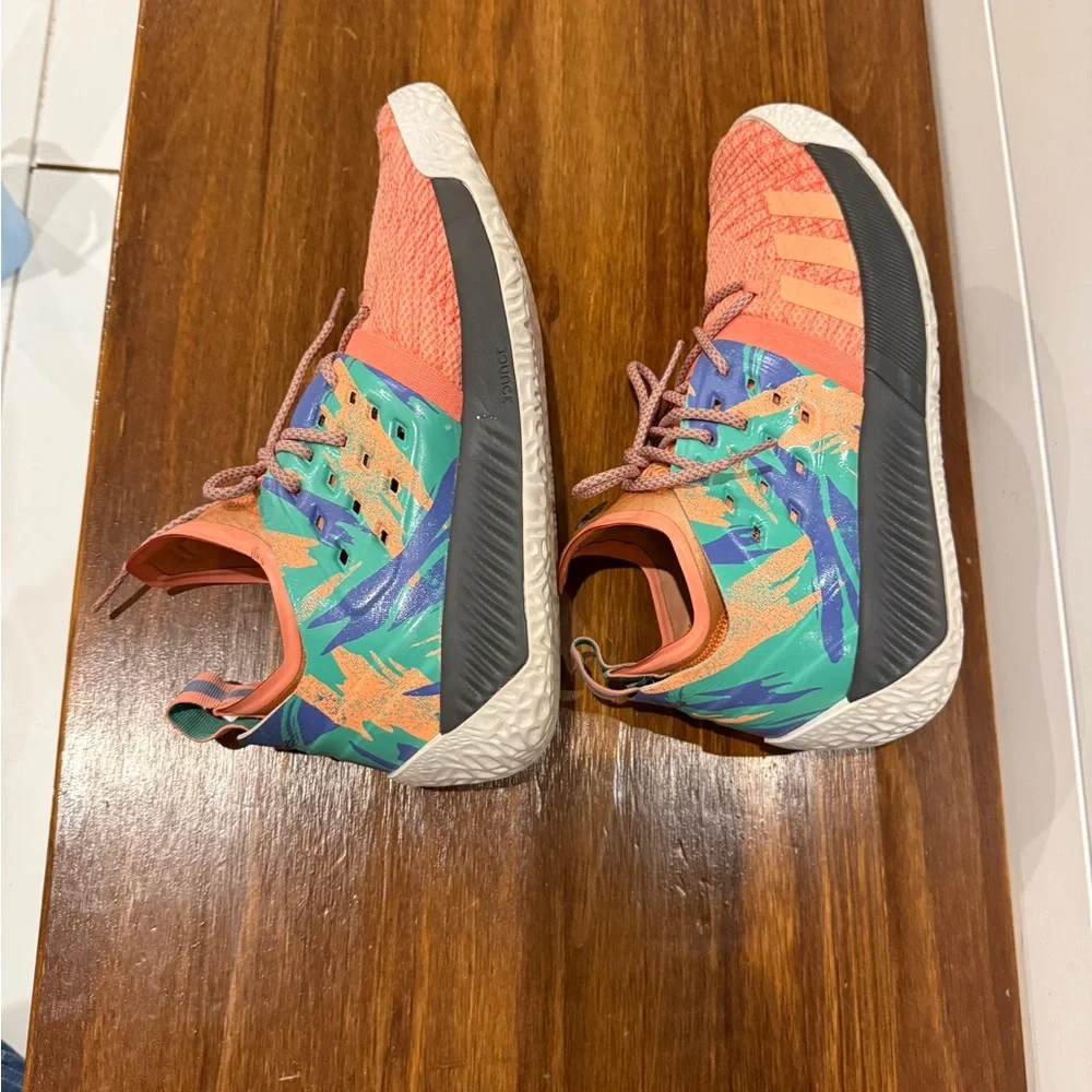 Adidas Harden Vol 2California Dreamin Basketball Shoes Orange Multicolor Size 7 - Picture 2 of 9